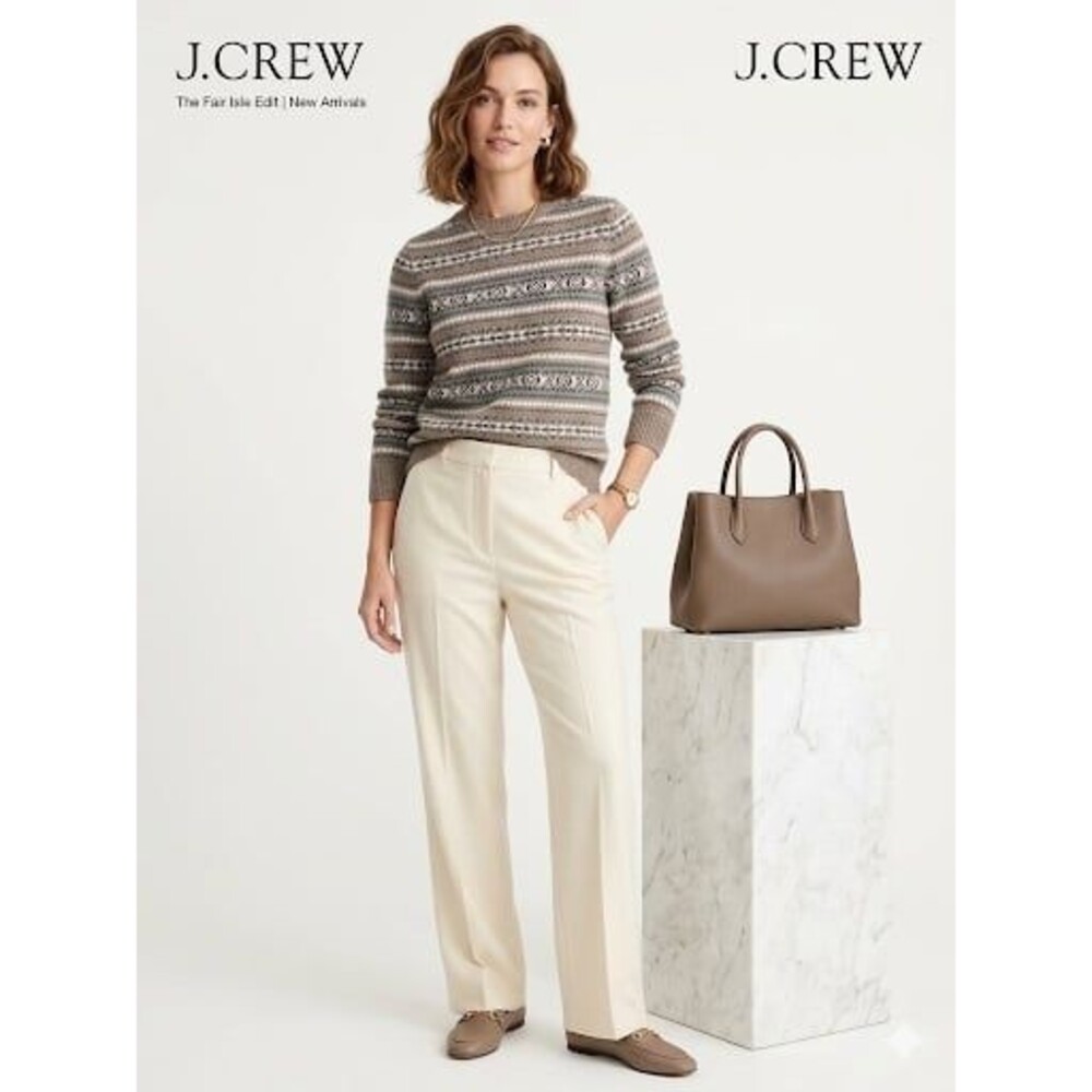 J. Crew 100% Merino Wool Knit Sweater  Cabincore Natural Fibers